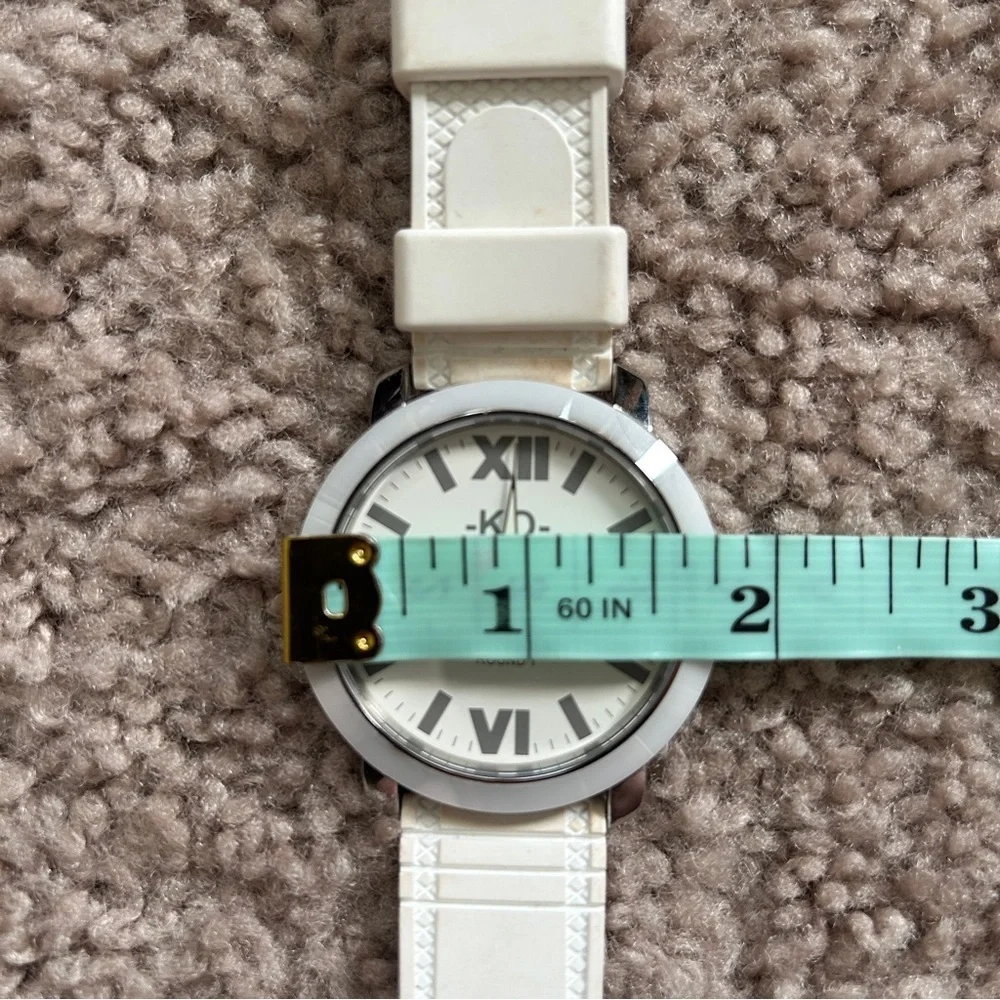 KO Knock Out Round 1 40mm All White Silicone Roman Numeral Watch K1306
